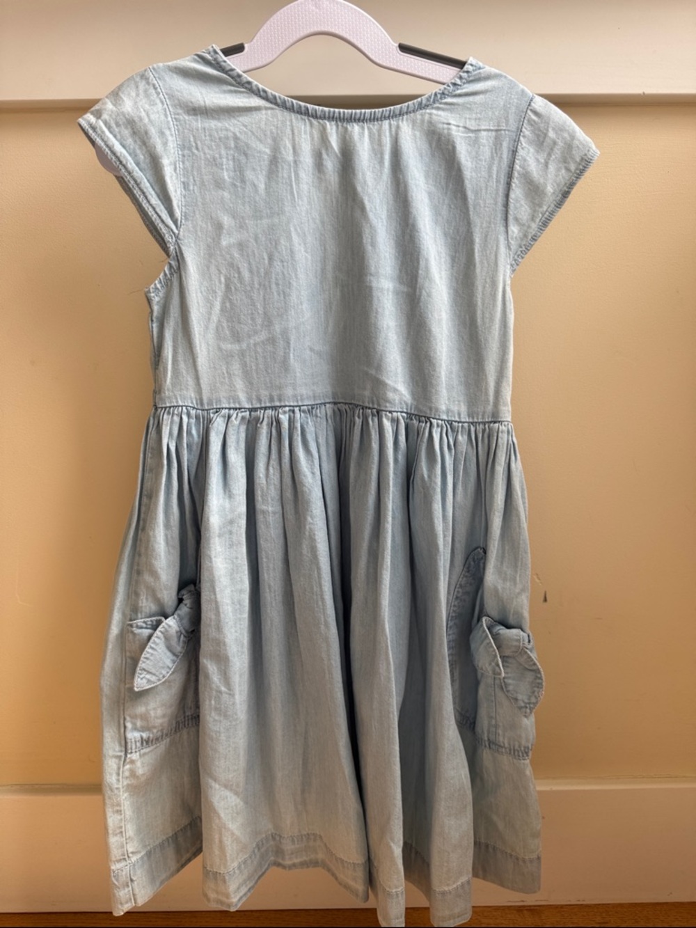Mayoral Light Blue Bow Pockets Denim Dress